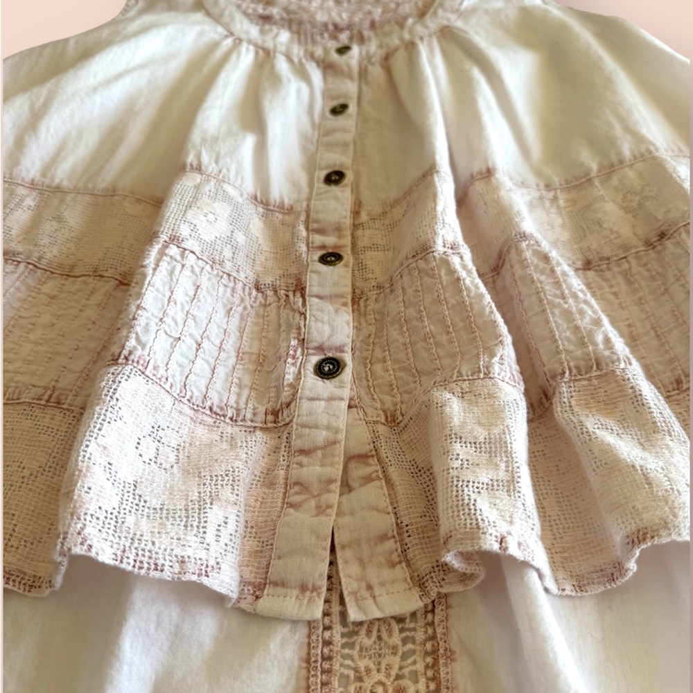 🛍️SALE🛍️ Rachel Zoe Sleeveless Embroidered Top Rustic Pink Blouse - Picture 4 of 6